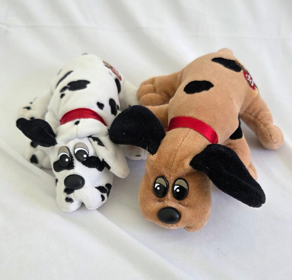 2 Vintage, Tonka mini Pound Puppy Plus. Dalmatian and Hound Dogs